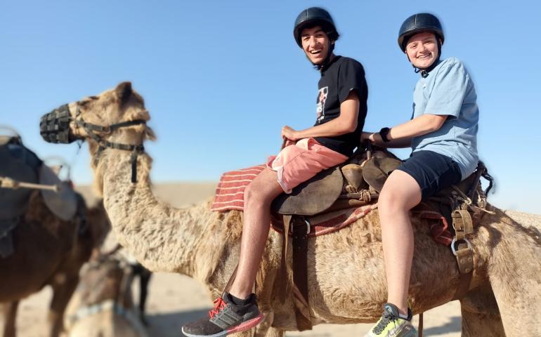 Students on a Camel